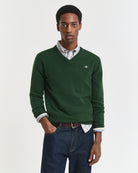 Gant Green Wool V- Neck 87212 303