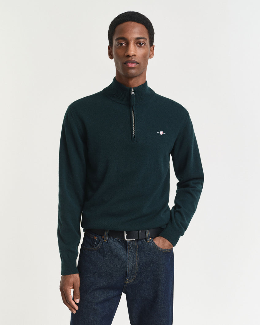 Gant Green Wool 1/2 Zip 87213 374
