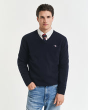 Load image into Gallery viewer, Gant Navy Wool V- Neck 87212 410