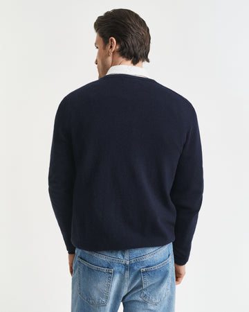 Gant Navy Wool V- Neck 87212 410