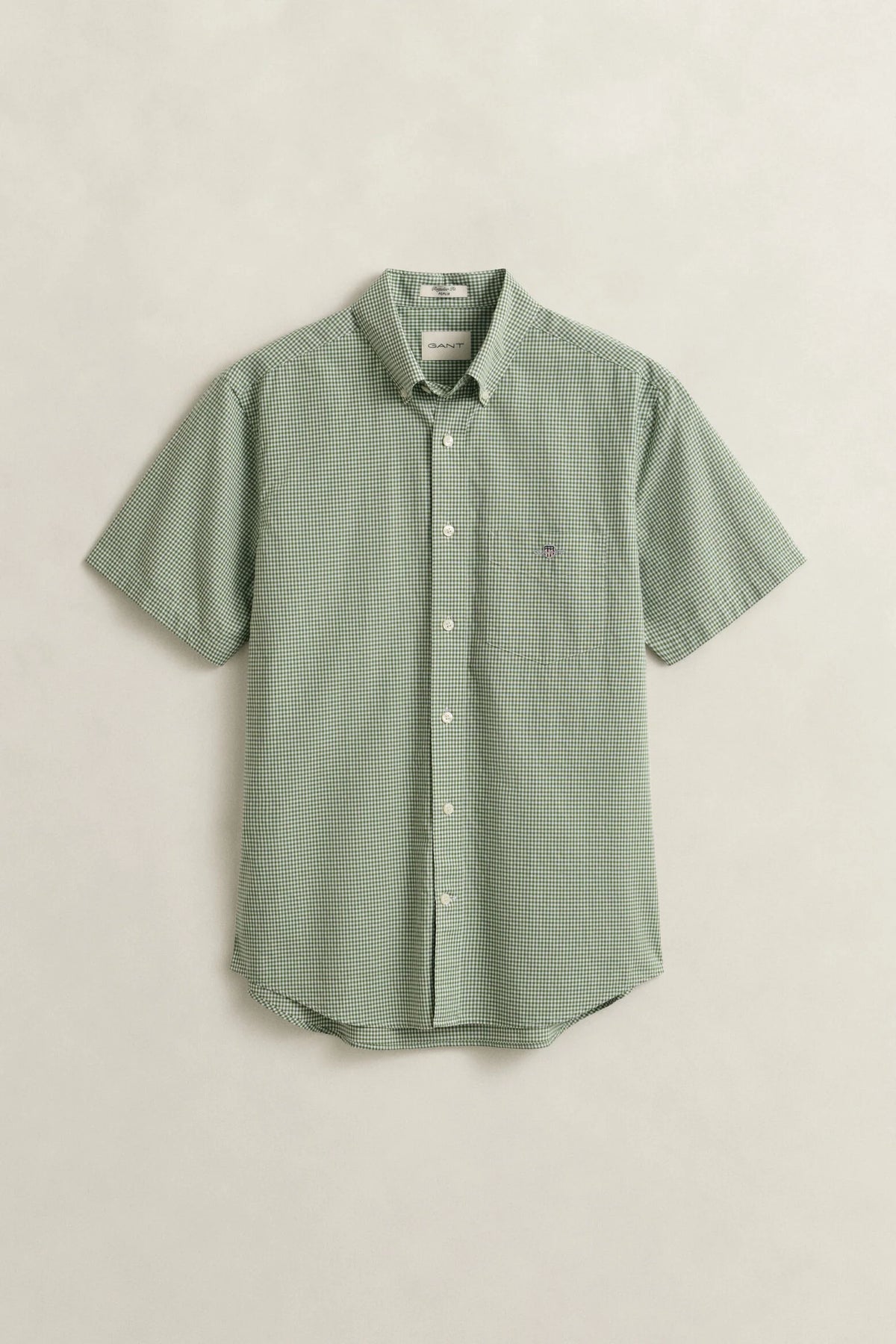 Gant Green Gingham Short Sleeve Shirt 3000151 354