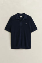 Load image into Gallery viewer, Gant Navy Knitted Polo 8030292 433