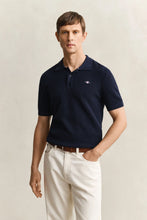 Load image into Gallery viewer, Gant Navy Knitted Polo 8030292 433
