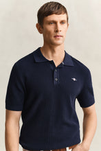 Load image into Gallery viewer, Gant Navy Knitted Polo 8030292 433