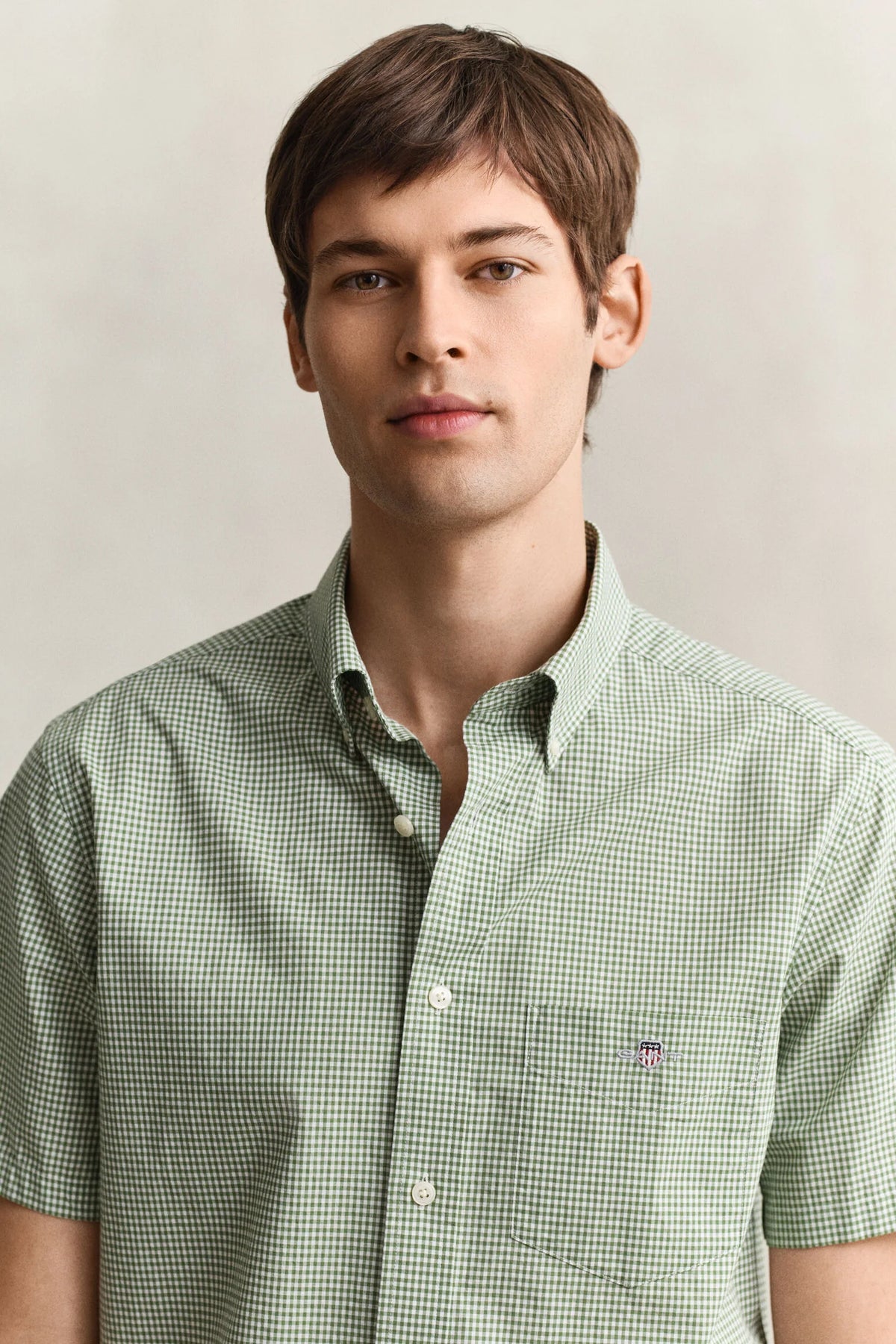 Gant Green Gingham Short Sleeve Shirt 3000151 354