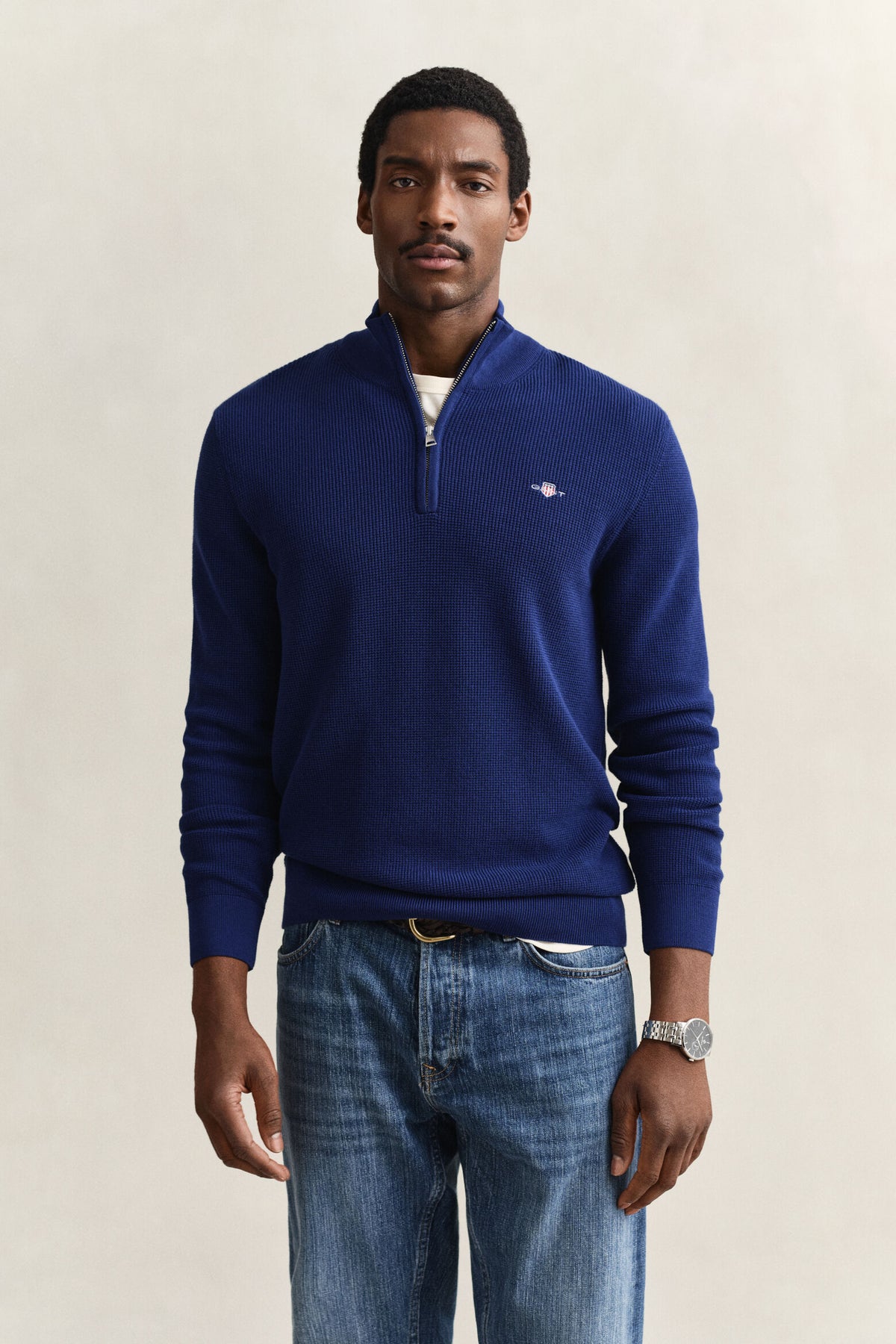 Gant Rich Navy Blue Zip Knit 8030292 432