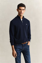 Load image into Gallery viewer, Gant | Textured Cotton 1/2 Zip Knit in Navy | 8030292 433