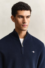 Load image into Gallery viewer, Gant | Textured Cotton 1/2 Zip Knit in Navy | 8030292 433