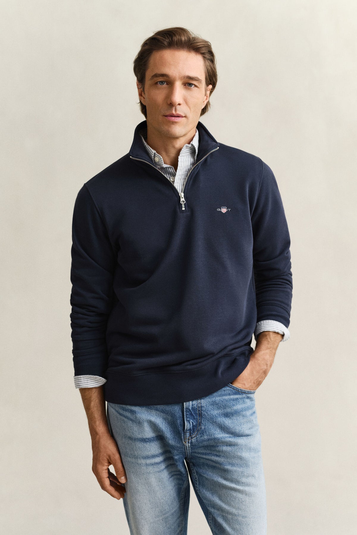 Gant Navy Zip Sweat 2008005 433