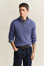 Load image into Gallery viewer, Gant Blue Horizon Cotton Cable Zip Knit 8050603 476