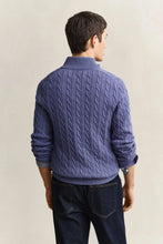 Load image into Gallery viewer, Gant Blue Horizon Cotton Cable Zip Knit 8050603 476