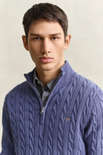 Load image into Gallery viewer, Gant Blue Horizon Cotton Cable Zip Knit 8050603 476