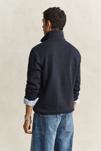 Load image into Gallery viewer, Gant | Sacker Rib 1/2 Zip Sweat in Navy with Contrast Beige Trim | 2067160 433