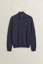 Load image into Gallery viewer, Gant | Lambswool 1/2 Zip Knit in Navy Blue Melange | 87313 480