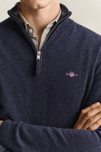Load image into Gallery viewer, Gant | Lambswool 1/2 Zip Knit in Navy Blue Melange | 87313 480