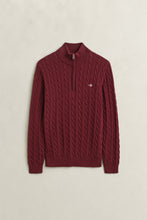 Load image into Gallery viewer, Gant Deep Wine Zip Knit 8050603 676