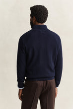 Load image into Gallery viewer, Gant Navy Herringbone Zip Jumper 8050333 433