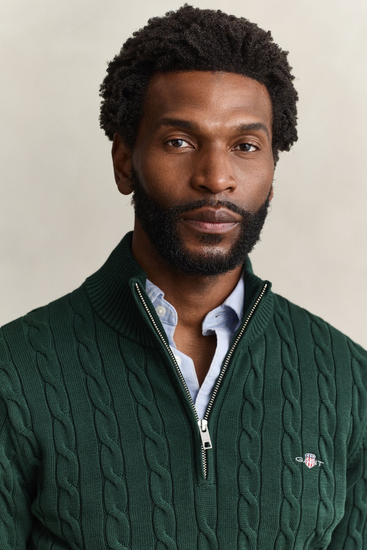 Gant Tartan Green Zip Knit 8050603 374