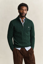 Load image into Gallery viewer, Gant Tartan Green Zip Knit 8050603 374