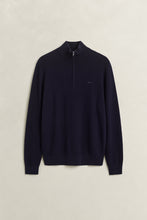 Load image into Gallery viewer, Gant Navy Herringbone Zip Jumper 8050333 433