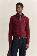 Load image into Gallery viewer, Gant Deep Wine Zip Knit 8050603 676