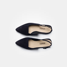 Load image into Gallery viewer, Paul Green | Super Soft Suede Small Heel Slingback Shoe in Navy | 6090 030