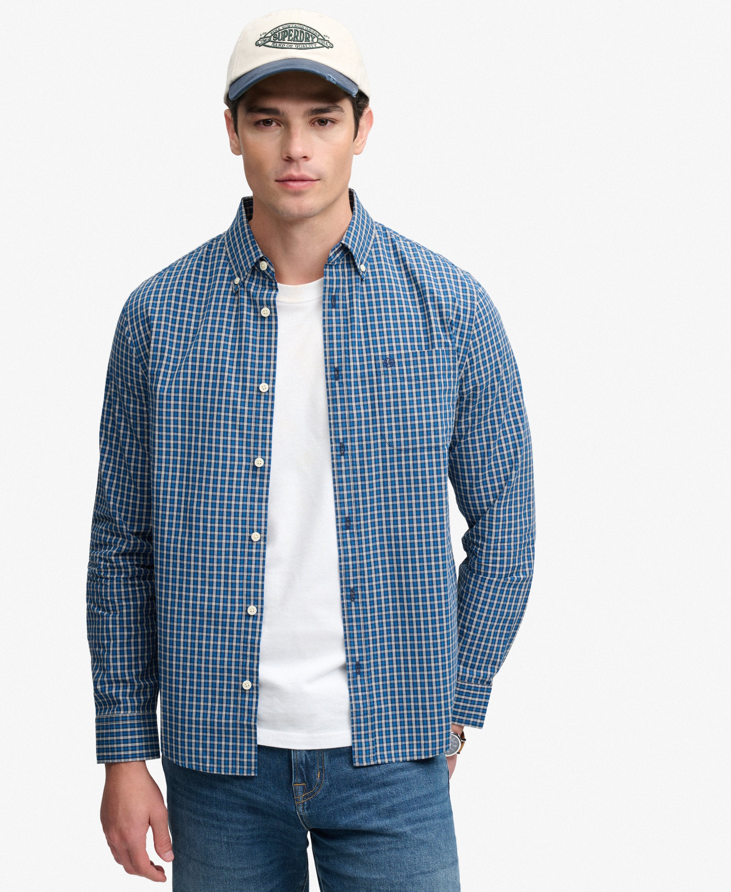 Superdry Blue Check Shirt M4011196A L9I