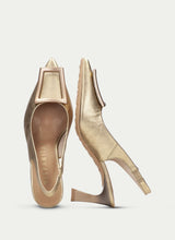 Load image into Gallery viewer, Hispanitas Platinum Slingback Court Shoe Gold HV264850