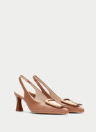 Hispanitas Leather Slingback in Almond Brown BHV264850