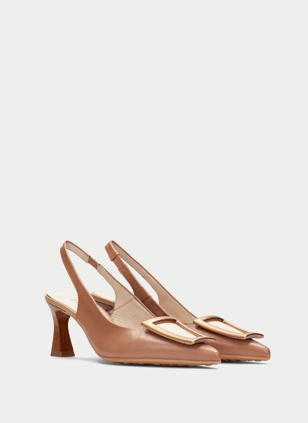 Hispanitas Leather Slingback in Almond Brown BHV264850
