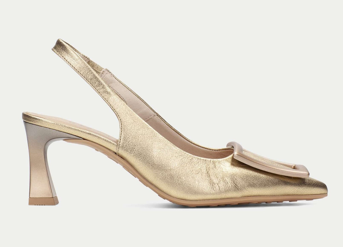 Hispanitas Platinum Slingback Court Shoe Gold HV264850