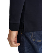 Load image into Gallery viewer, Eton | Interlock Long Sleeve Cotton Polo Shirt in Navy | 100011985 28