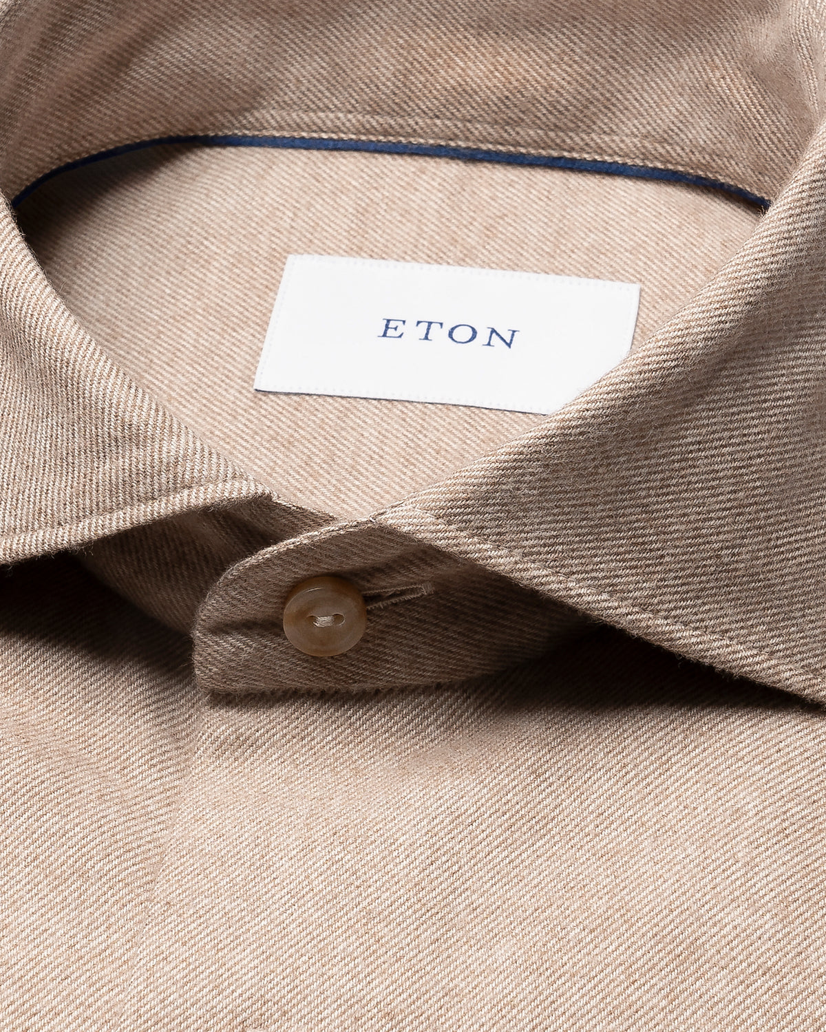 Eton Beige Soft Flannel Shirt 100015434 30