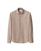 Eton Beige Soft Flannel Shirt 100015434 30