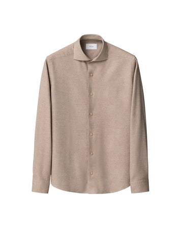 Eton Beige Soft Flannel Shirt 100015434 30