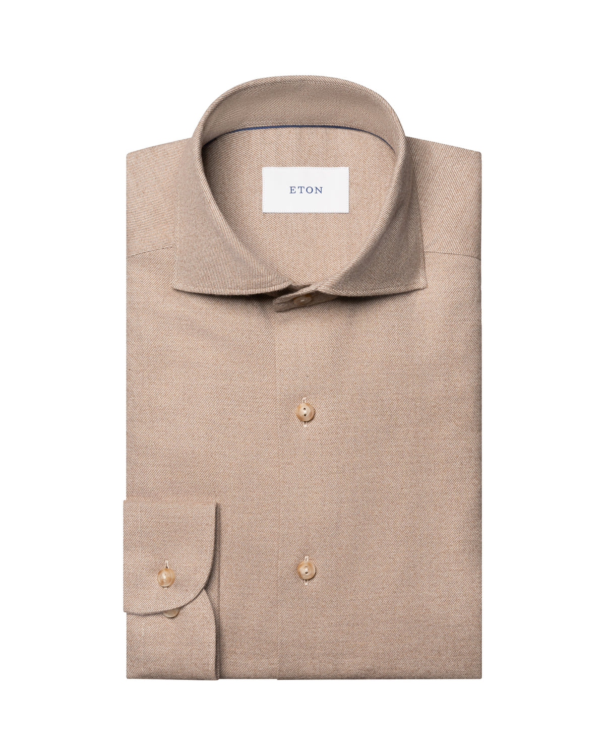 Eton Beige Soft Flannel Shirt 100015434 30
