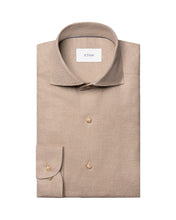Load image into Gallery viewer, Eton Beige Soft Flannel Shirt 100015434 30