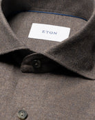 Eton Brown Soft Flannel Shirt 100015434 38