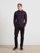 Farah Burgundy Slim Fit Check Shirt F4WFF084 507
