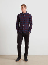 Load image into Gallery viewer, Farah Burgundy Slim Fit Check Shirt F4WFF084 507