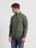 Farah Green Rosemary Marl Zip Sweat F4KFG056 315