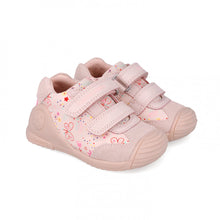 Load image into Gallery viewer, Biomecanics Girls Pink Cotton Floral Velcro Shoe 252100