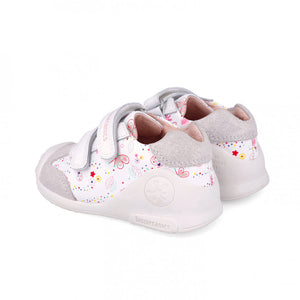 Biomecanics Girls White Floral Shoe 252100