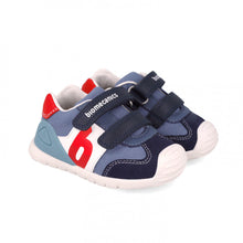 Load image into Gallery viewer, Biomecanics Boys Shoe Petrol Blue Red 252119