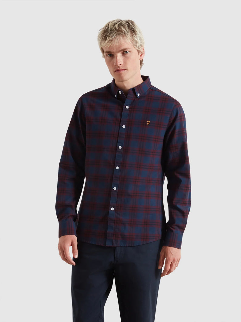 Farah Bordeaux Check Shirt f4wff084 507