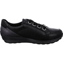 Load image into Gallery viewer, Ara 44587 | Wide H Fit Lace &amp; Zip Leather Trainers in Black &amp; Grey