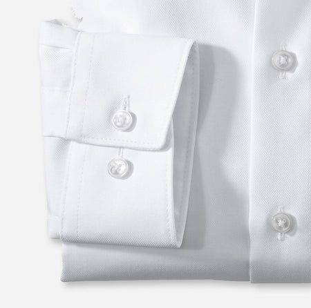 Olymp 0745-64 00 | White Shirt with Weave in Fabric in Modern Fit