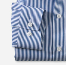 Load image into Gallery viewer, Olymp 0746-64 11 | Navy Blue Striped Long Sleeve Shirt