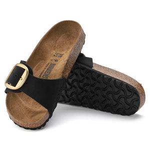 Birkenstock Madrid Big Buckle 1023373 | Nubuck Leather Sandals in Black