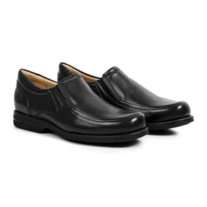 Anatomic Gel Americana | Extra Wide H Fit Slip On Leather Shoe in Black